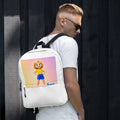 Trace Backpack, white, front view — product mockup