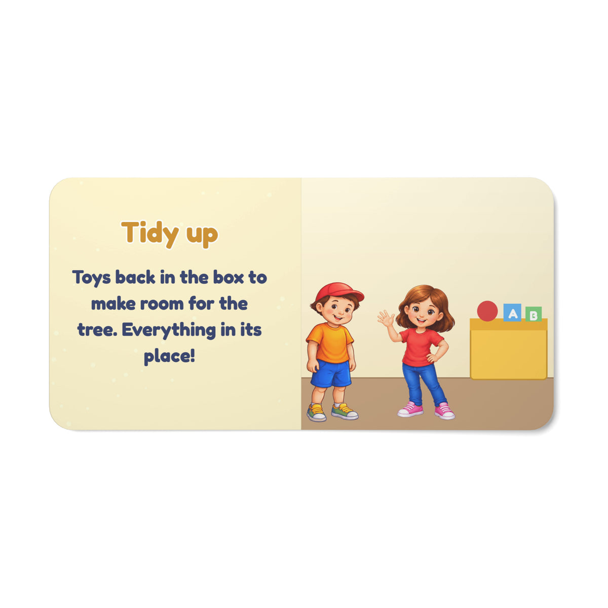 Smart Trio Christmas board book – Tidy up page
