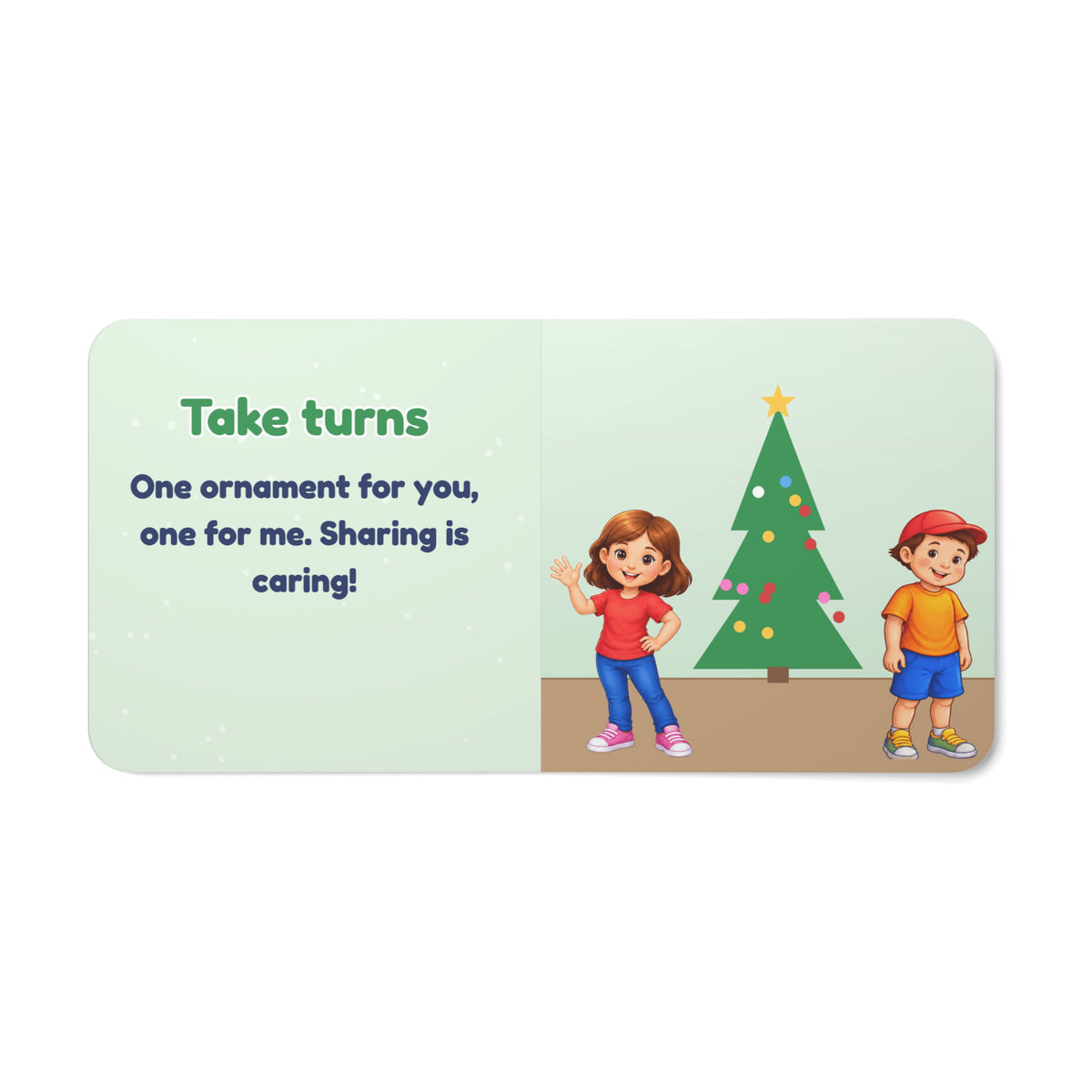 Smart Trio Christmas board book – Take turns page