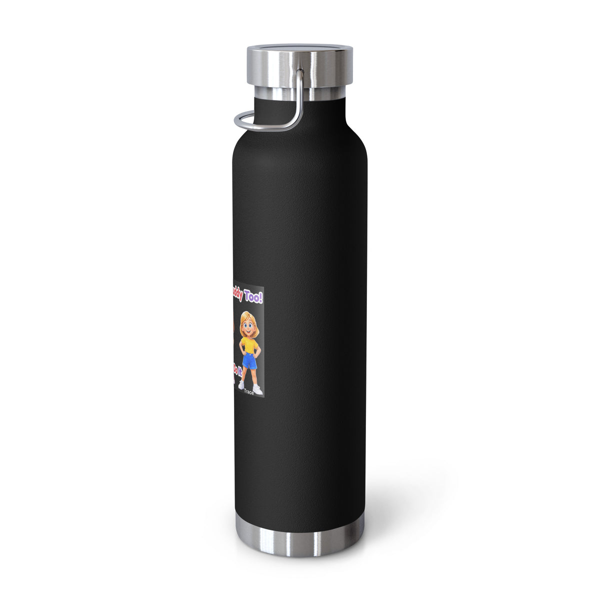 I'm a Smart Buddy Too! Insulated Bottle – Black, right view