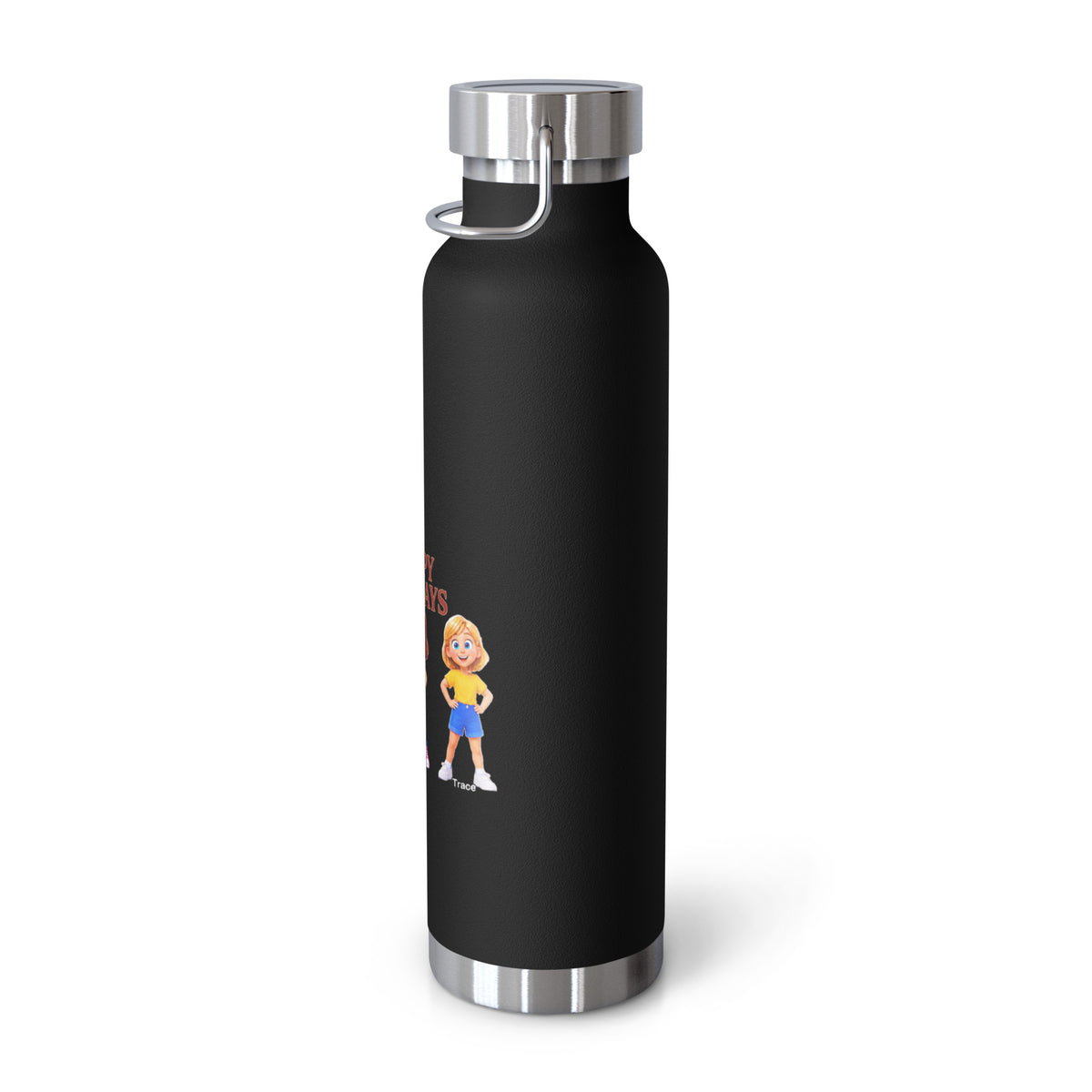 Happy Holidays Smart Trio Insulated Bottle – Black, right view