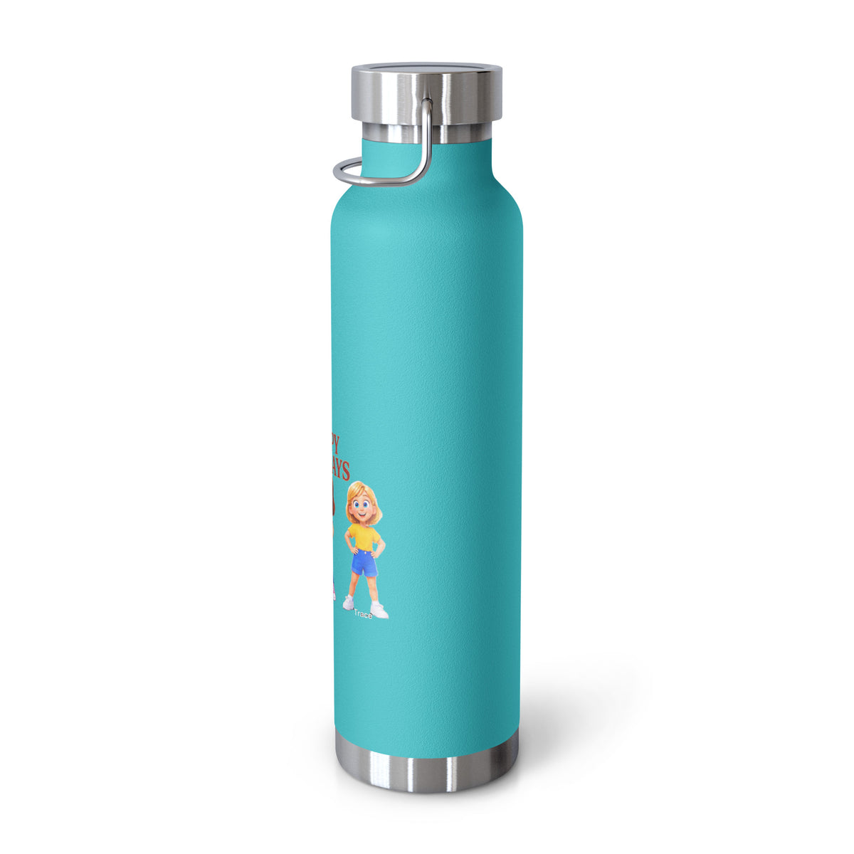 Happy Holidays Smart Trio Insulated Bottle – Mint Green, right view