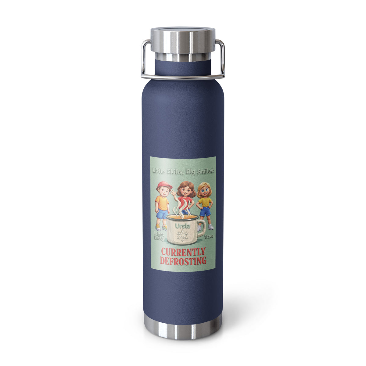 Currently Defrosting Smart Trio Insulated Bottle – Navy, front view