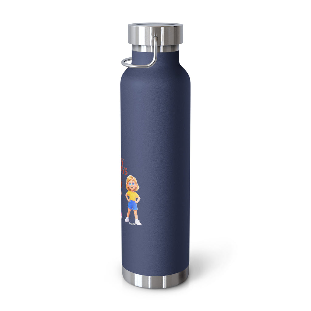 Happy Holidays Smart Trio Insulated Bottle – Navy, right view