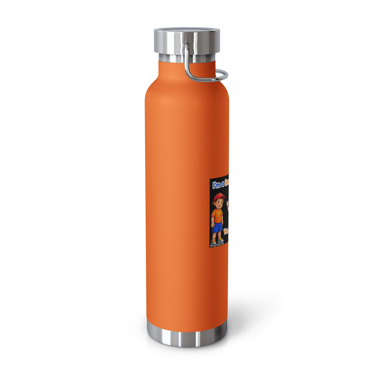 I'm a Smart Buddy Too! Insulated Bottle – Orange, left view