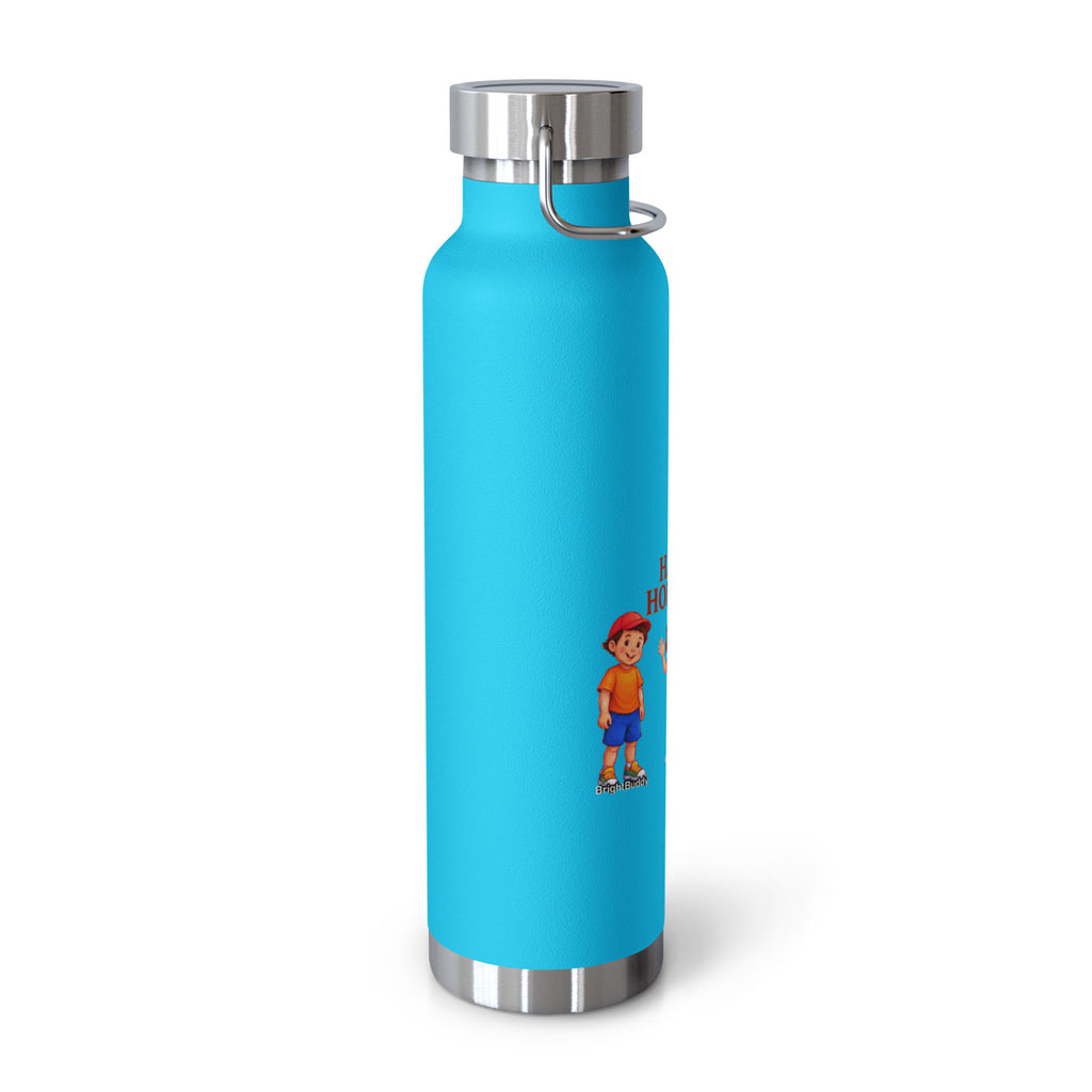 Happy Holidays Smart Trio Insulated Bottle – Pebble Blue, left view
