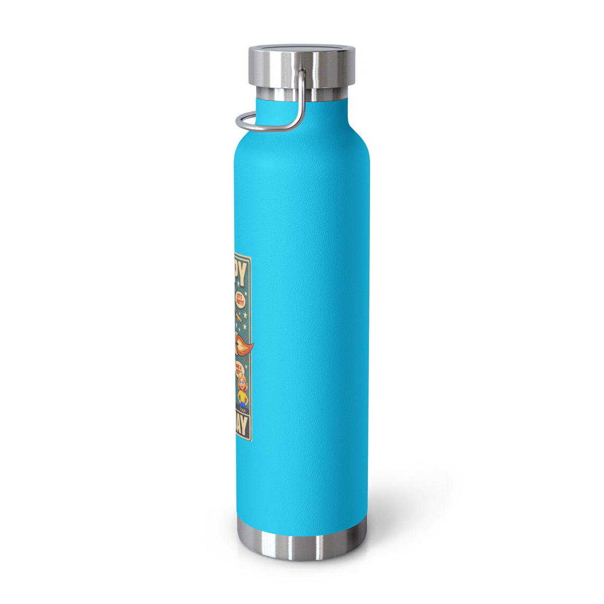Happy Birthday Smart Trio Insulated Bottle – Pebble Blue, right view