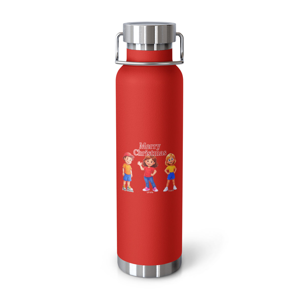 Merry Christmas Smart Trio Insulated Bottle – Red, front view