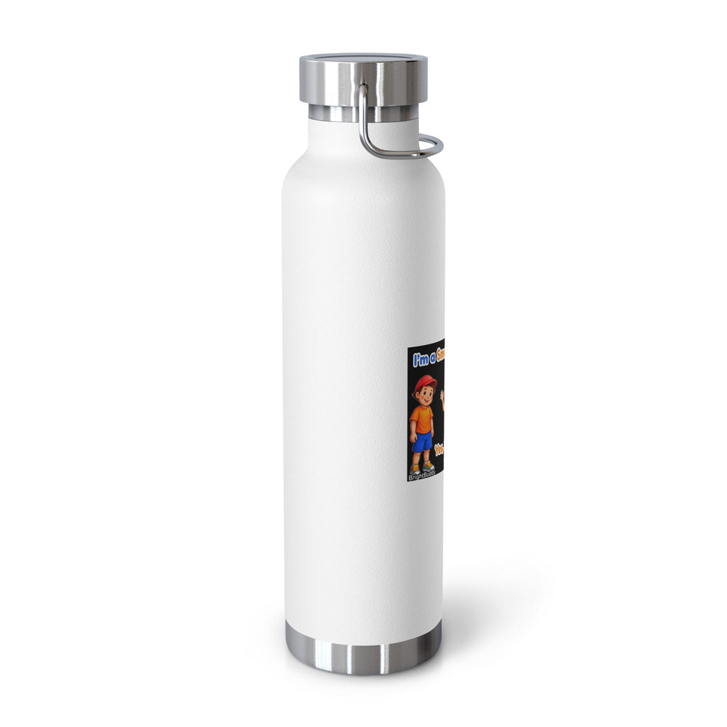 I'm a Smart Buddy Too! Insulated Bottle – White, left view
