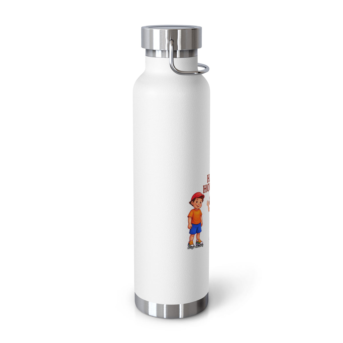Happy Holidays Smart Trio Insulated Bottle – White, left view