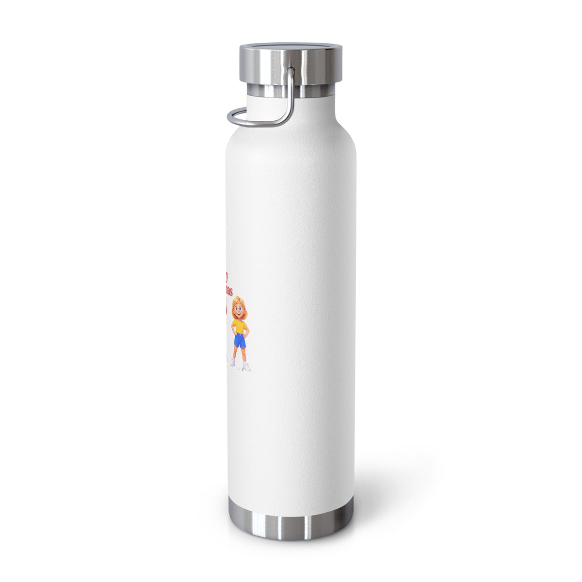 Merry Christmas Smart Trio Insulated Bottle – White, right view