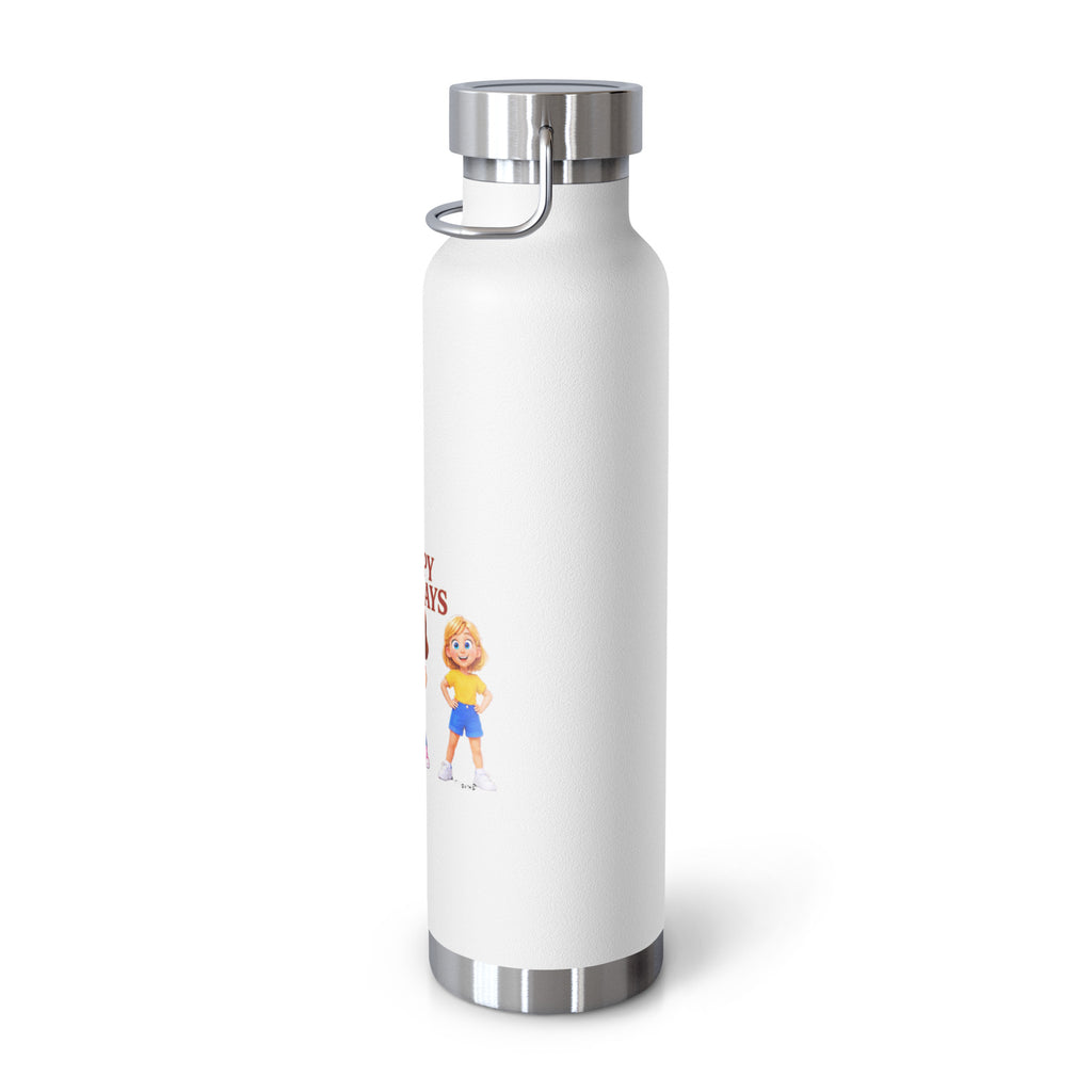 Happy Holidays Smart Trio Insulated Bottle – White, right view