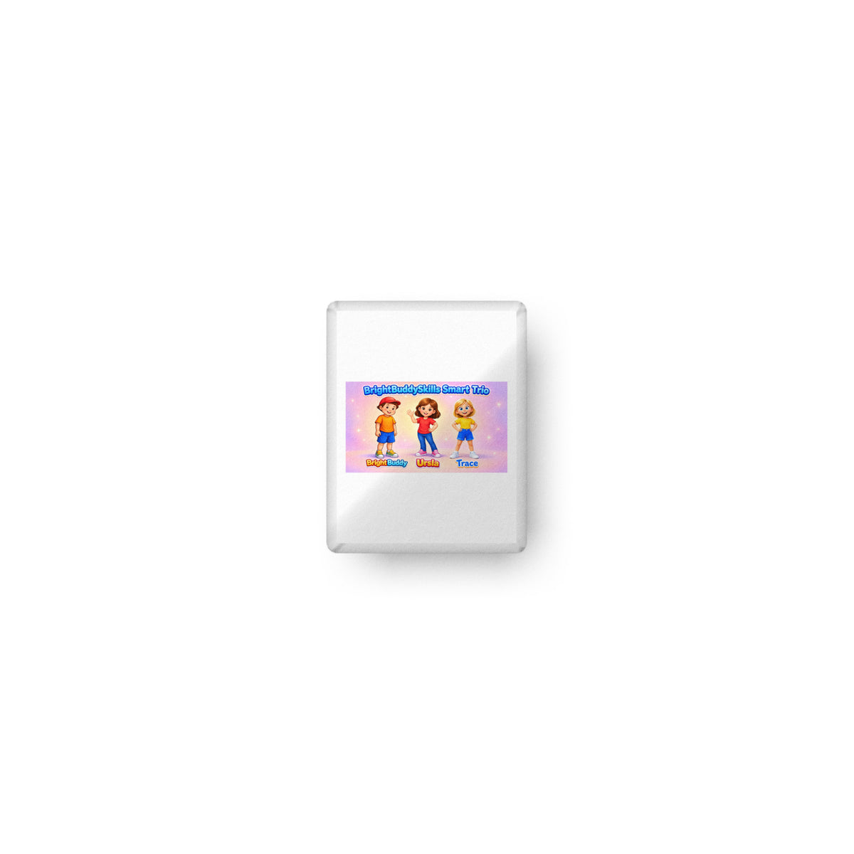 BrightBuddySkills Smart Trio custom-shaped pillow, 10″ × 10″ — product mockup