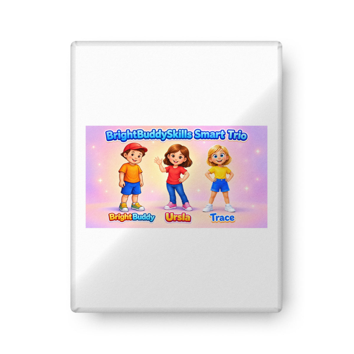 BrightBuddySkills Smart Trio custom-shaped pillow, 22″ × 22″ — product mockup