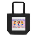 BrightBuddySkills eco tote bag, black, front view — product mockup