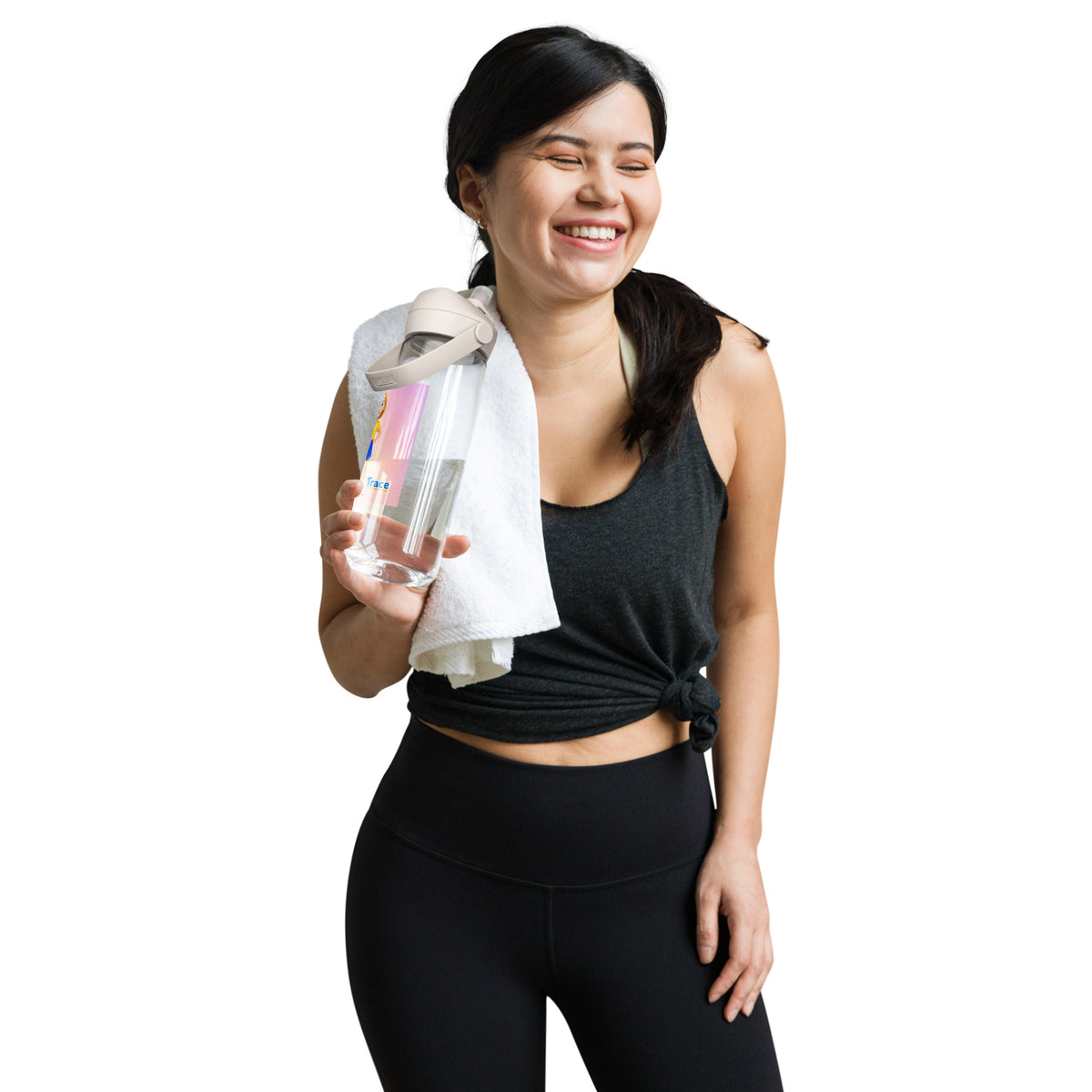 Trace 25 oz Flip-Straw Bottle, back view — product mockup