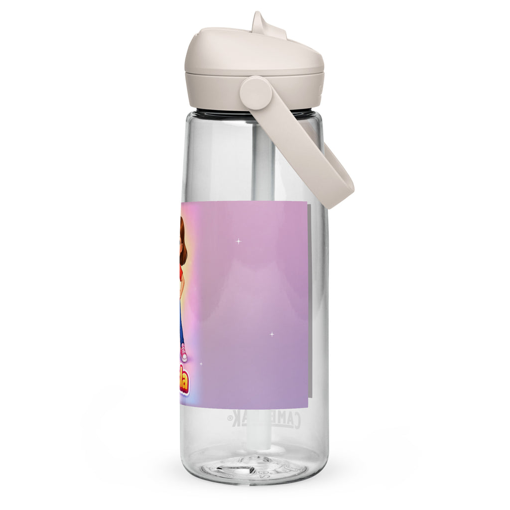 Ursla 25 oz Flip-Straw Bottle, back view — product mockup