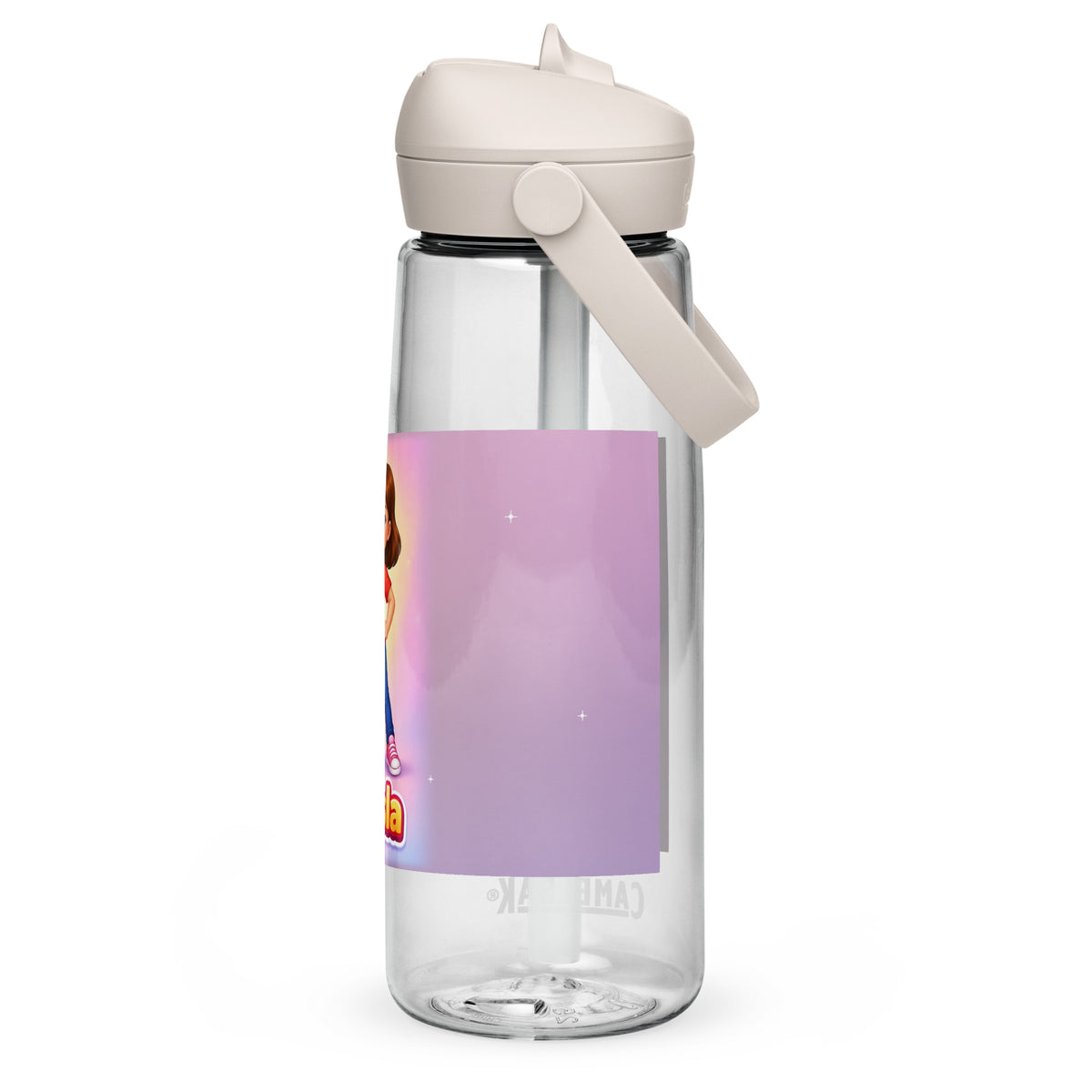 Ursla 25 oz Flip-Straw Bottle, back view — product mockup