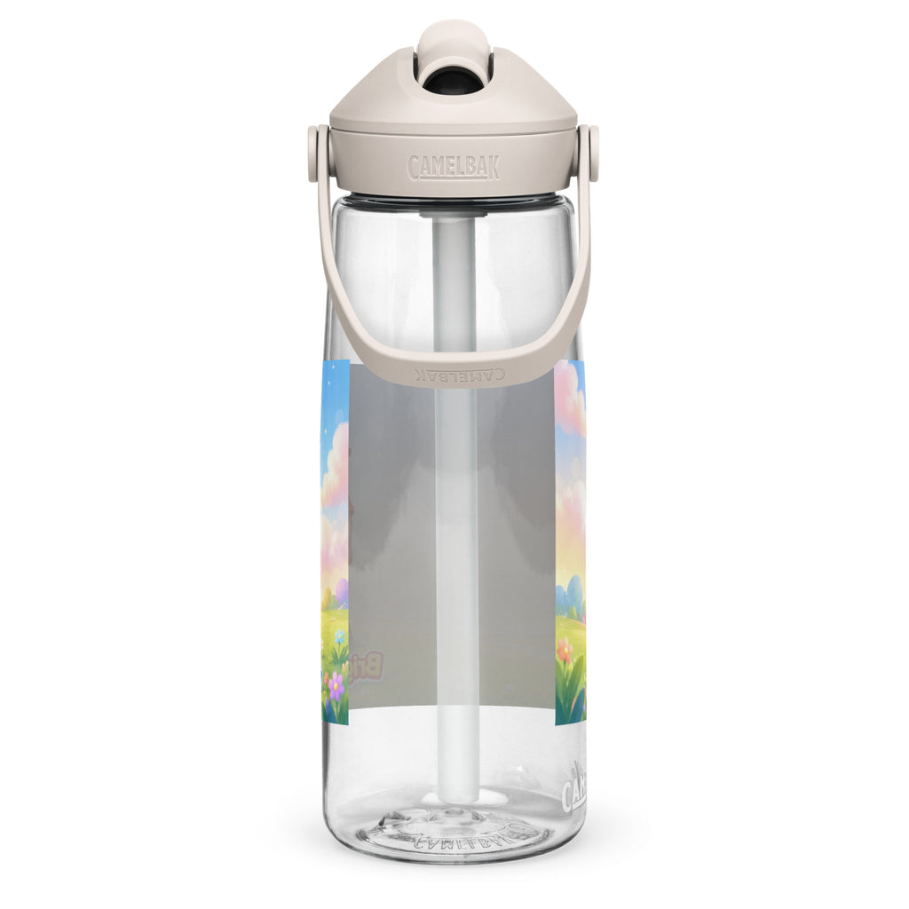 BrightBuddy 25 oz Flip-Straw Bottle, right side view — product mockup