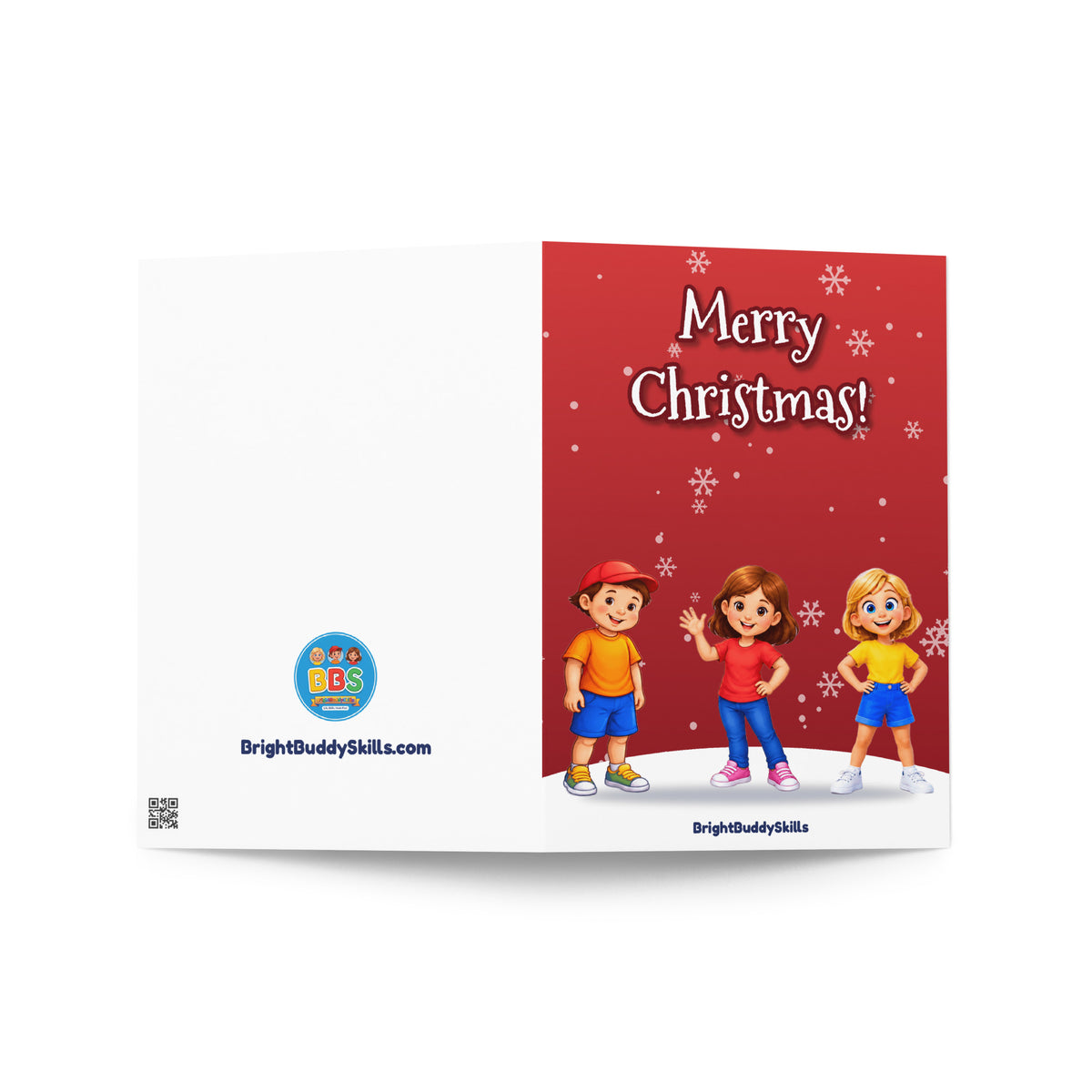 Merry Christmas Smart Trio Greeting Card 5x7 – front and back