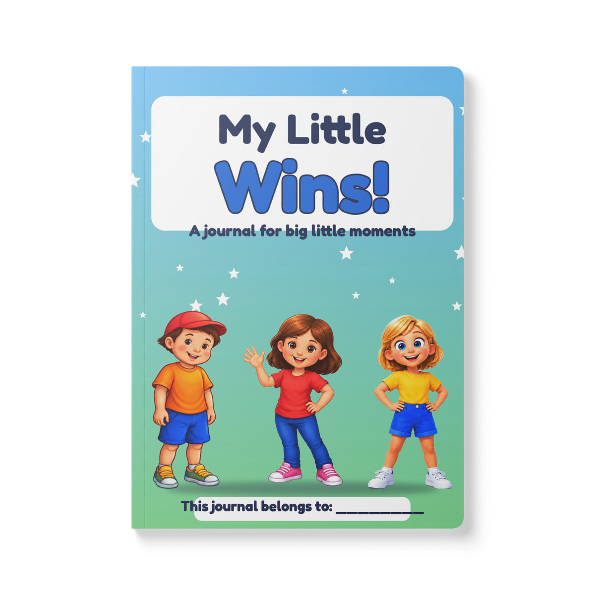 My Little Wins kids journal blue, back cover with Ursla