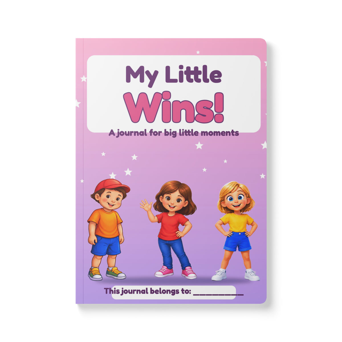 My Little Wins kids journal pink, back cover with Ursla