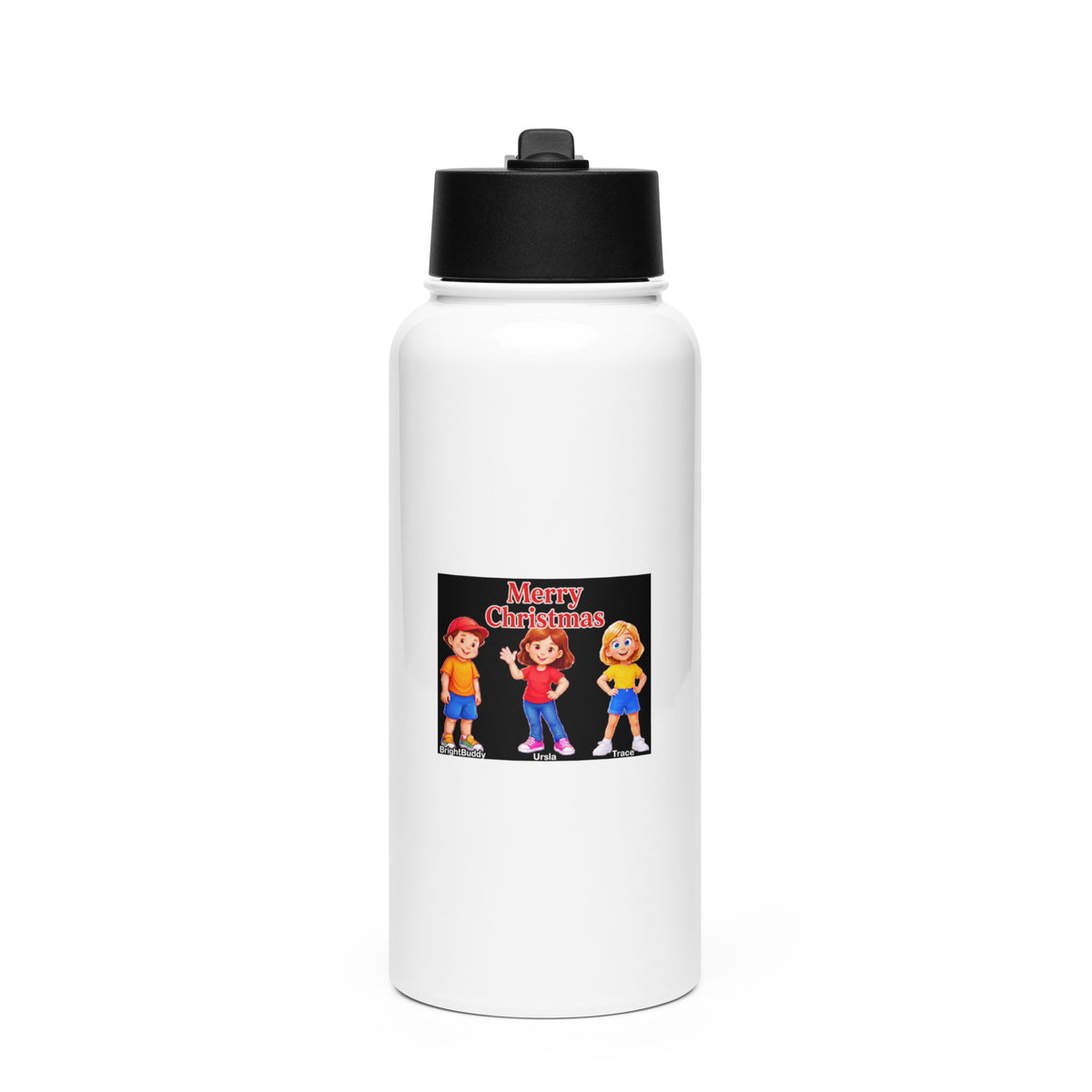 Merry Christmas Smart Trio Stainless Steel Water Bottle – front view