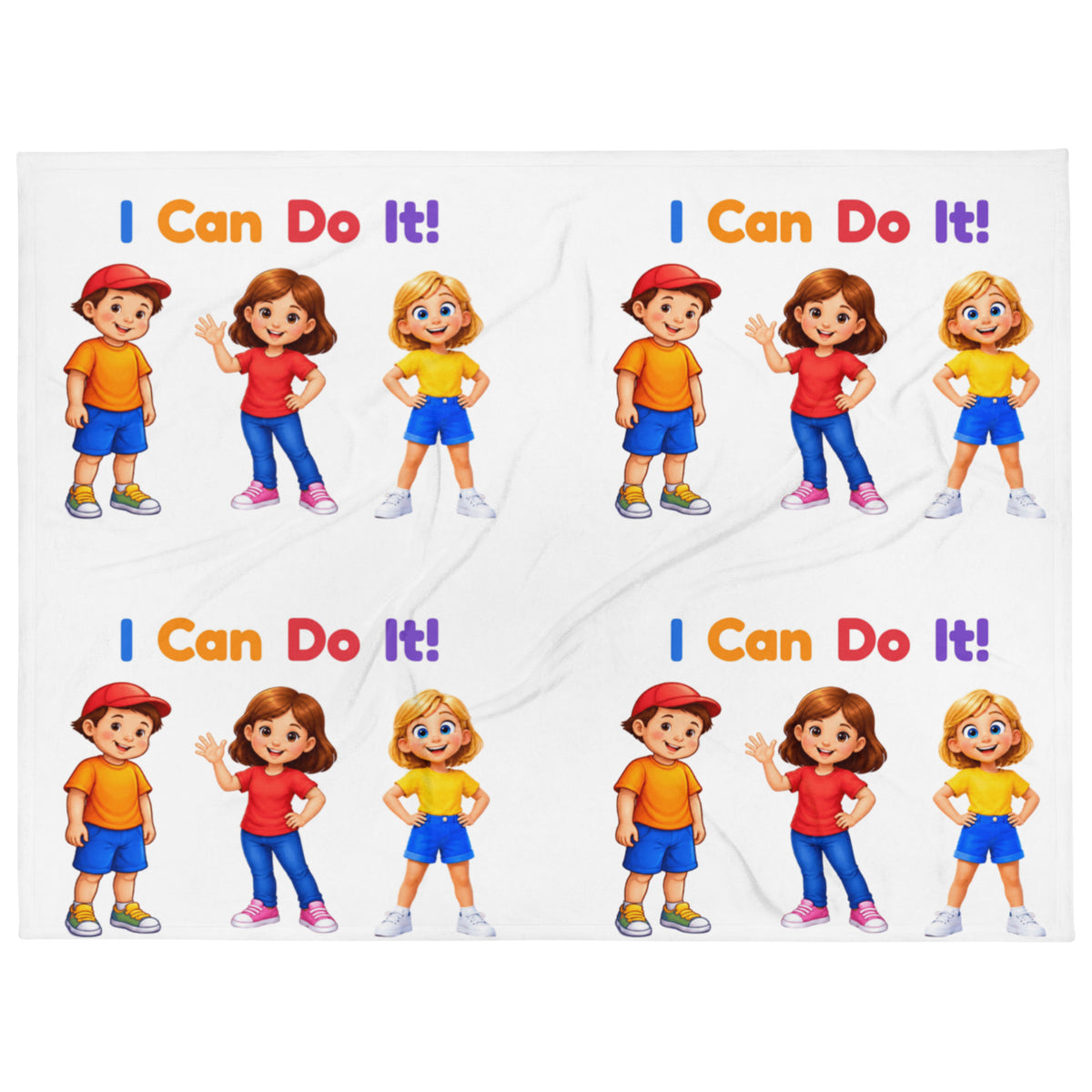 I Can Do It! Smart Trio Throw Blanket – front view