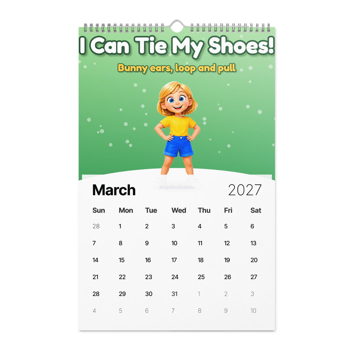 2027 Smart Trio Skills Wall Calendar – monthly page