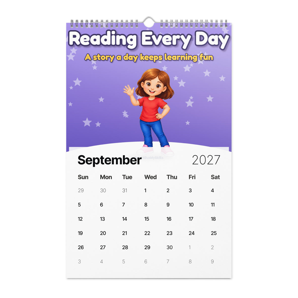 2027 Smart Trio Skills Wall Calendar – monthly page