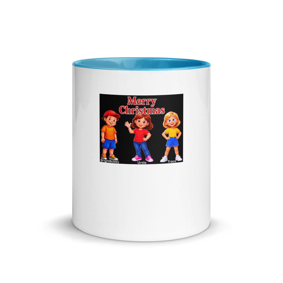 Merry Christmas Smart Trio Mug with Color Inside – Blue, front view