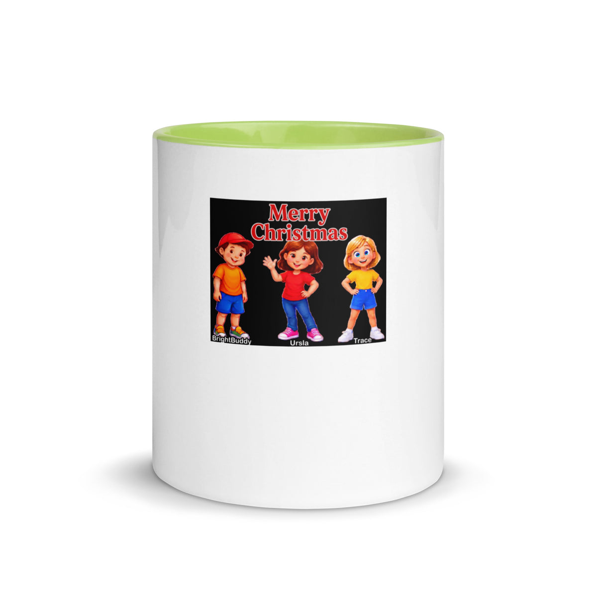 Merry Christmas Smart Trio Mug with Color Inside – Green, front view