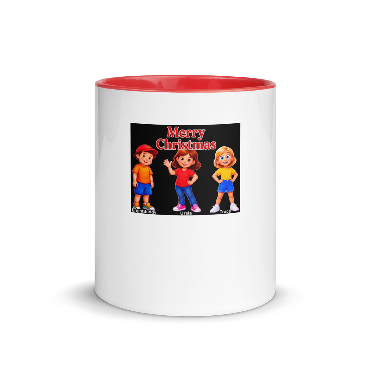 Merry Christmas Smart Trio Mug with Color Inside – Red, front view