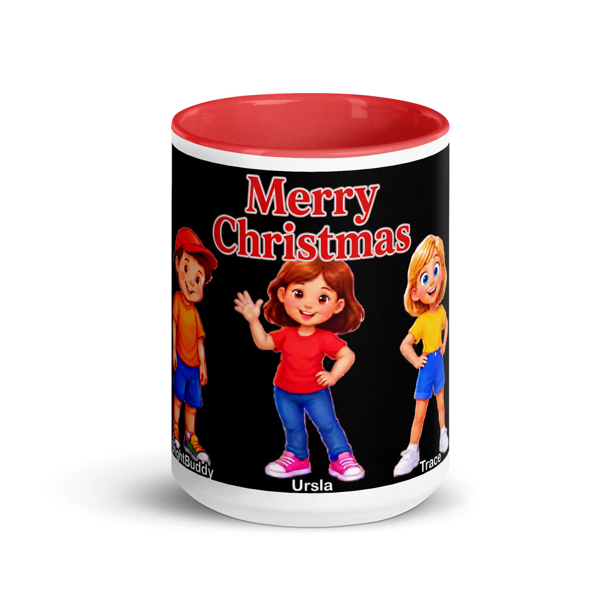 Merry Christmas Smart Trio Mug with Color Inside – Red, front view
