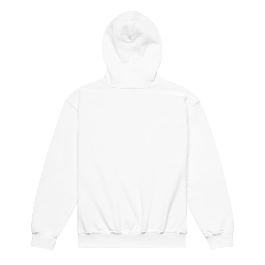 BrightBuddy Youth Hoodie, back view — product mockup