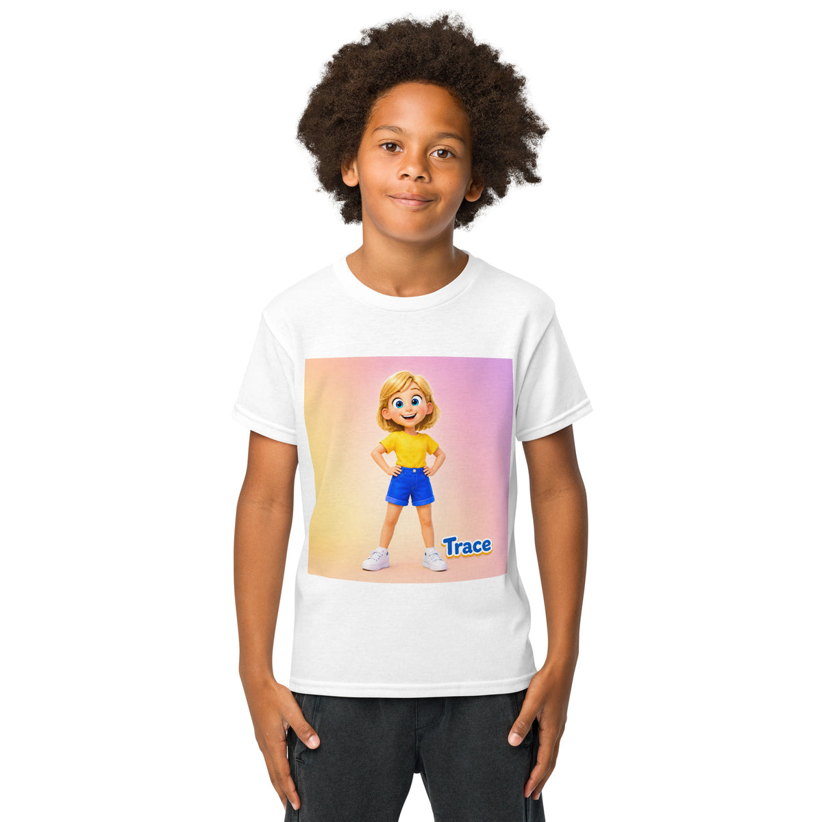 Trace Kids' T-Shirt, front view — product mockup