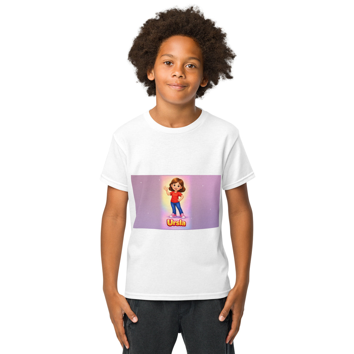 Ursla Kids' T-Shirt, front view — product mockup