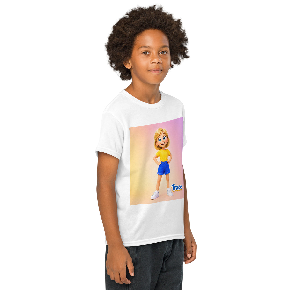 Trace Kids' T-Shirt, front view — product mockup
