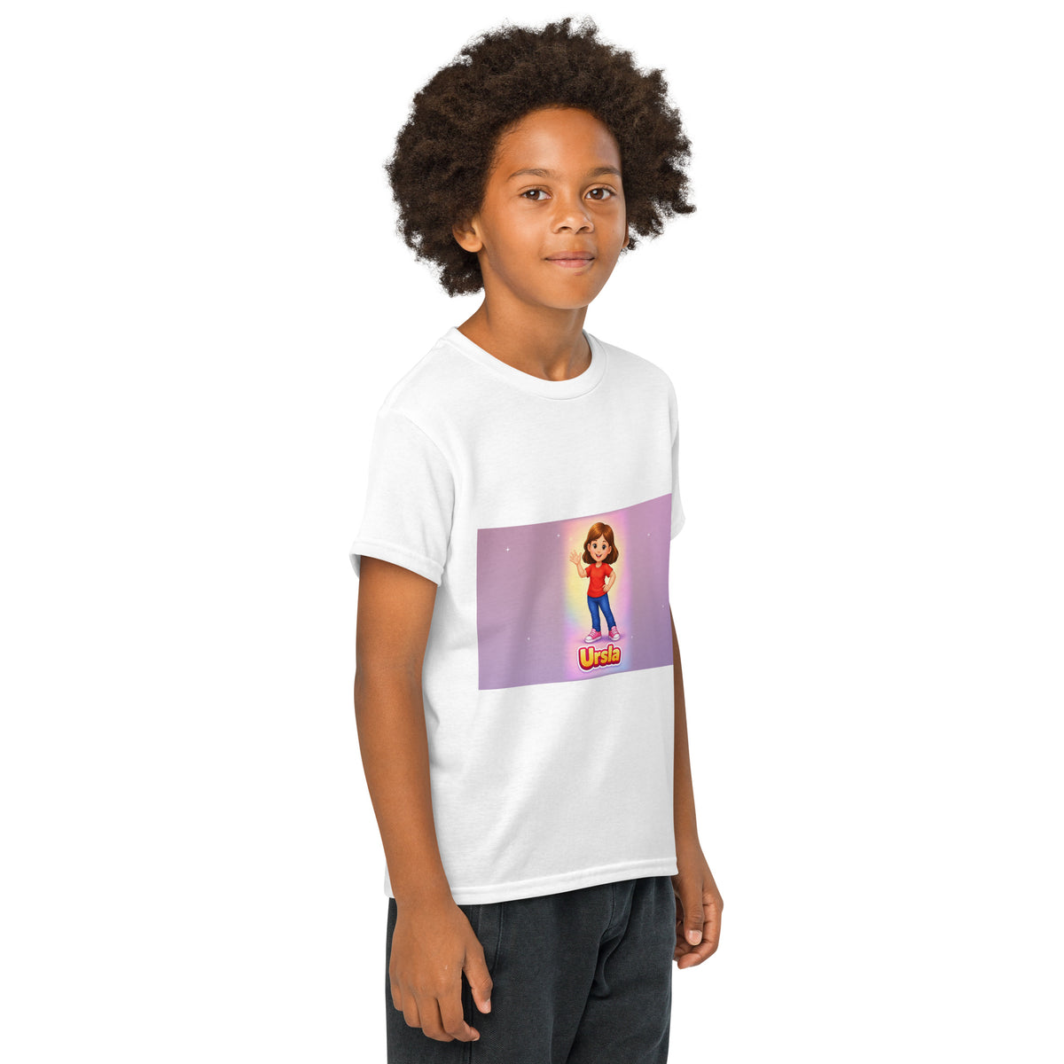 Ursla Kids' T-Shirt, front view — product mockup